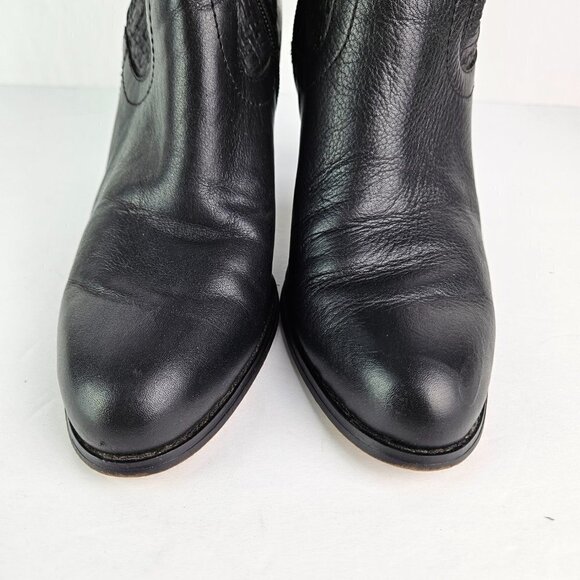 Corso Como Harvest Black Woven Look Leather Heel Ankle Boot 8 - Picture 3 of 11